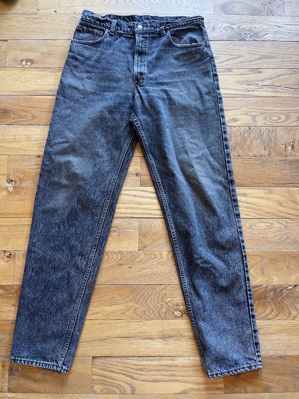 Vintage 1991 USA Levi’s Black Relaxed Fit Jeans W35 L34 Distressed 100% Cotton